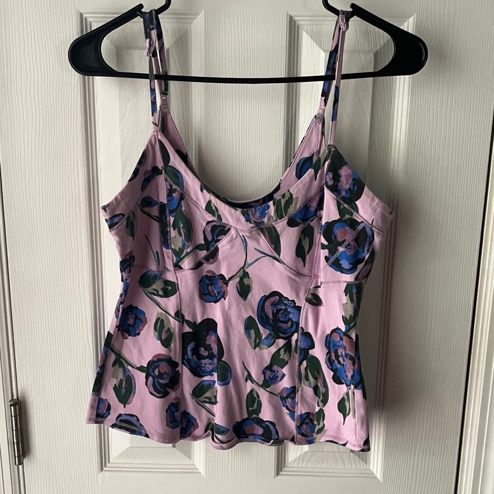 Free People Pink and Blue Floral Camisole